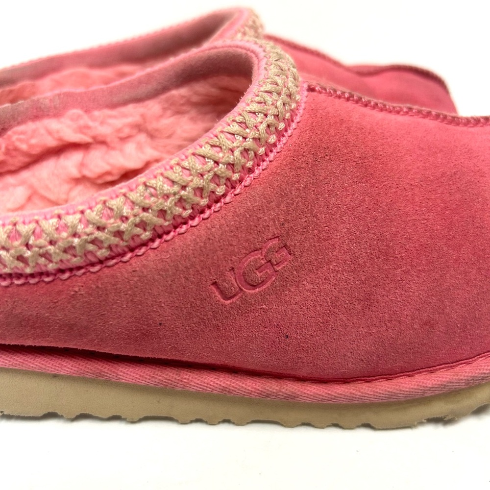Ugg Womens Tasman Slippers Sz 6 Pink Suede Sheepskin Slip On Casual Barbie Core - Picture 5 of 11